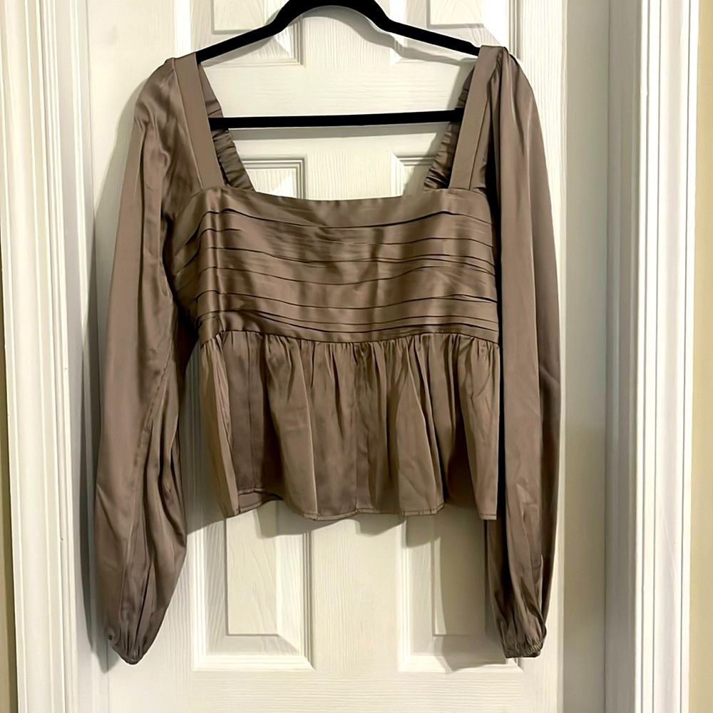 NWT Abercrombie blouse - Emerson long sleeve satin blouse